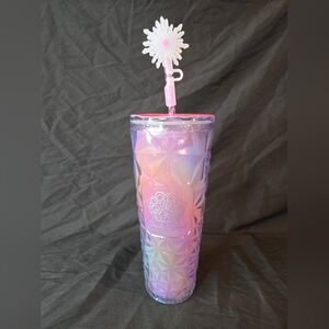 Starbucks Wicked Glinda Pink Holographic Tumbler with Wand Straw
